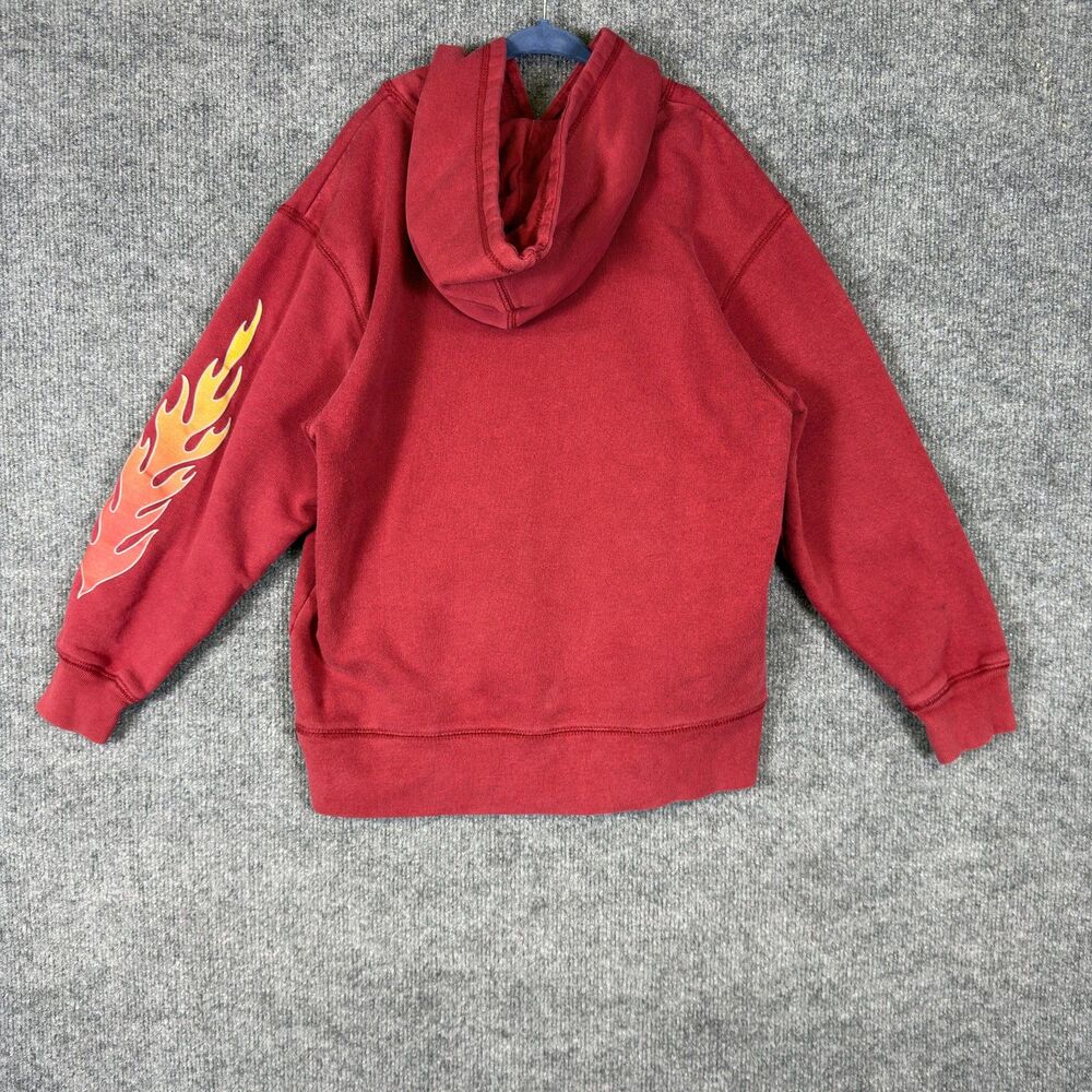 Old Navy Hoodie Youth Size M Red Vintage Y2K Flames Graphic Sweatshirt 2005 - Picture 2 of 10
